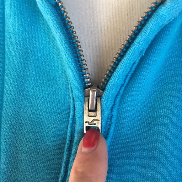 Hollister size medium apple blue zip up hoodie - Picture 3 of 8